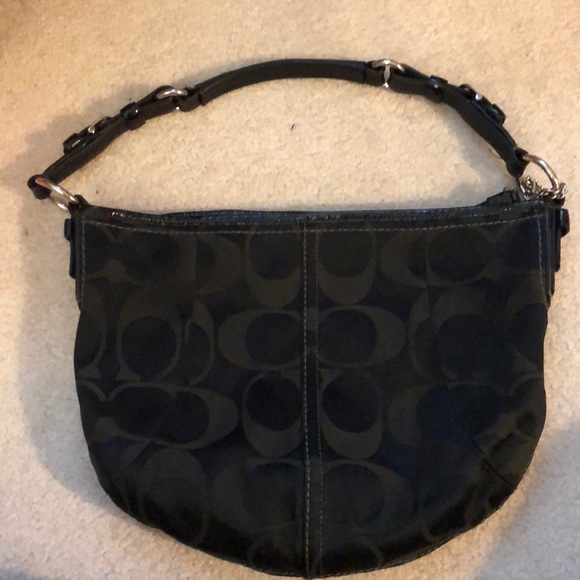 Authentic Black Coach Hobo Shoulder Bag - Picture 3 of 6